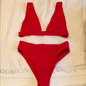 Red bikini set